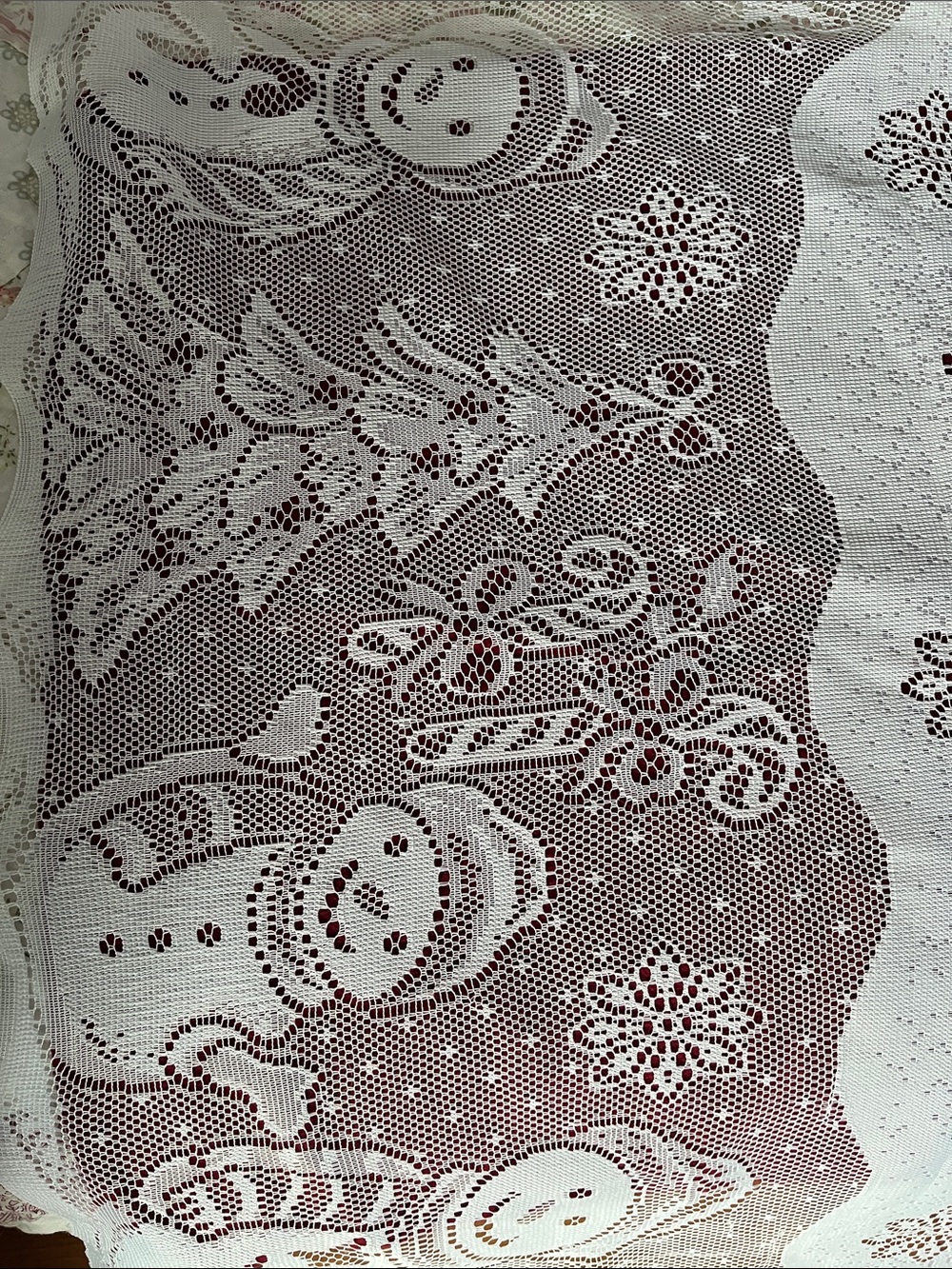 Snowman white lace tablecloth